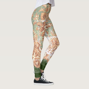 LEGGINGS ANTIEK KANT LEGGINGS GROEN EN BRUIN
