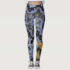 LEGGINGS ANTIEK LACE PATROON MET BUTTERFLIES