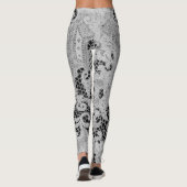 Leggings ANTIQUE LACE MOTIF NOIR ET GRIS (Dos)
