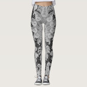 Leggings ANTIQUE LACE MOTIF NOIR ET GRIS (Devant)