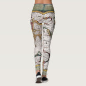 Leggings Antique vieille carte inspirée (12) (Dos)