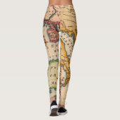 Leggings Antique vieille carte inspirée (2) (Dos)