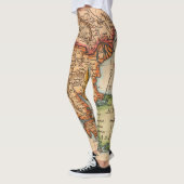 Leggings Antique vieille carte inspirée (2) (Gauche)