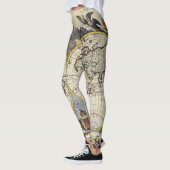 Leggings Antique vieille carte inspirée (4) (Gauche)