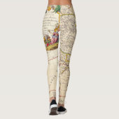 Leggings Antique vieille carte inspirée (6) (Dos)