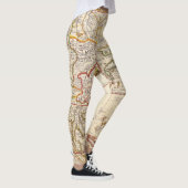 Leggings Antique vieille carte inspirée (6) (Droite)