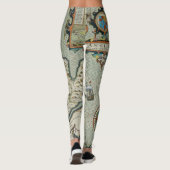 Leggings Antique vieille carte inspirée (7) (Dos)