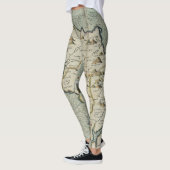Leggings Antique vieille carte inspirée (7) (Gauche)