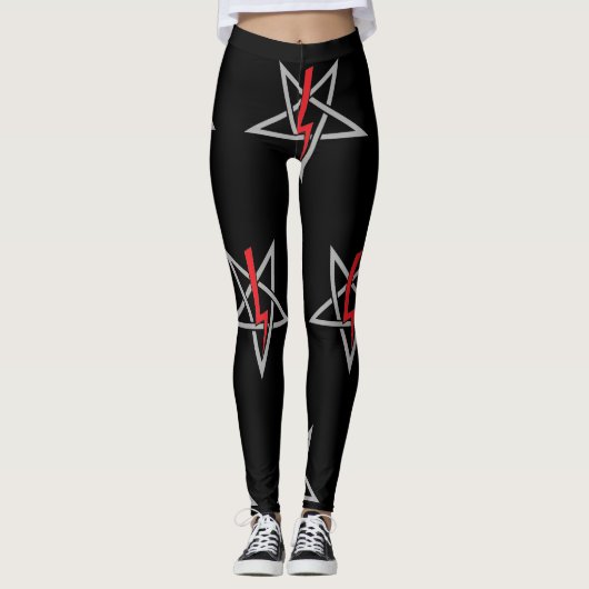Leggings Anton LaVey Sigil {Red} (Devant)