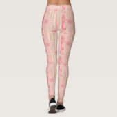 Leggings Apricot motif à rayures florales rose (Dos)