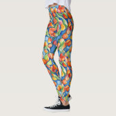 Leggings Apricots colorés uniques aquarelle (Gauche)