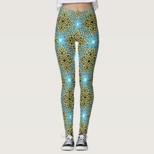 Leggings Aqua Background de Victorian Golden