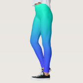 Leggings Aqua bleu femme pleine longueur (Gauche)