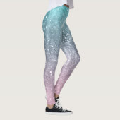 Leggings Aqua bleu rose galaxie marine abstraite (Droite)