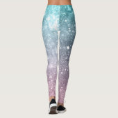 Leggings Aqua bleu rose galaxie marine abstraite (Dos)