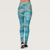 Leggings Aqua Blue et Coral Eau tropicale (Dos)
