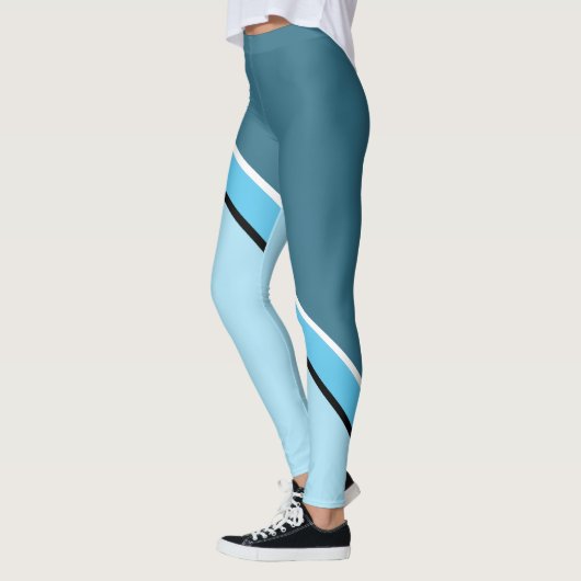 Leggings Aqua Blue et Turquoise Diagonal (Gauche)