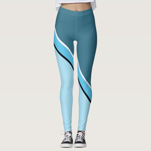 Leggings Aqua Blue et Turquoise Diagonal (Devant)