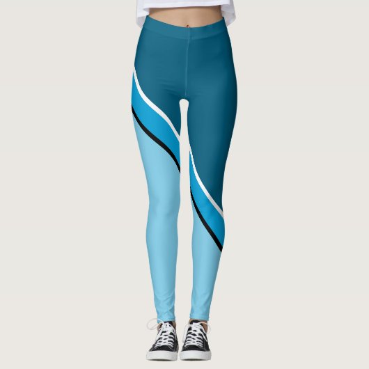 Leggings Aqua Blue et Turquoise Diagonal (Devant)
