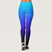Leggings Aqua Blue Indigo et Black Ombre (Dos)