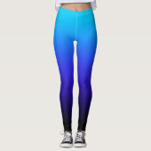 Leggings Aqua Blue Indigo et Black Ombre (Devant)