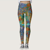 Leggings Aqua Blue Sea Art Abstrait Octopus Modern Chic (Devant)
