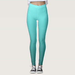 Leggings Aqua Blue Turquoise Turquoise Dipped Ombre