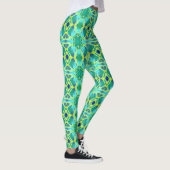 Leggings Aqua, Cobalt Blue et Yellow Tie Dye Motif (Droite)