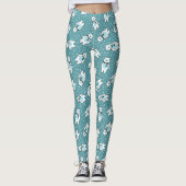 Leggings Aqua cute snow polar bear pattern (Devant)