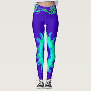 Leggings Aqua décontracté corail turquoise design turquoise
