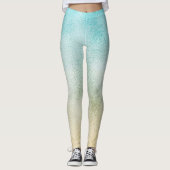 Leggings Aqua et Gold Ombre Foil (Devant)