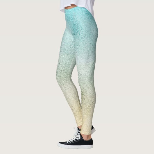 Leggings Aqua et Gold Ombre Foil (Gauche)