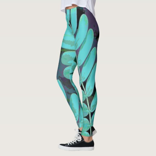 Leggings Aqua Feuilles (Gauche)