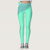 Leggings Aqua géométrique à deux tons et Turquoise (Devant)