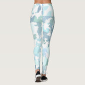 Leggings Aqua gris et blanc moderne (Dos)