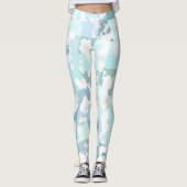Leggings Aqua gris et blanc moderne (Devant)