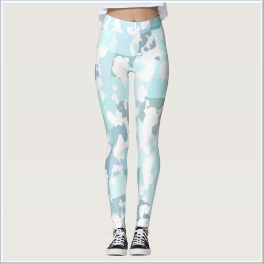 Leggings Aqua gris et blanc moderne