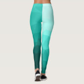 Leggings Aqua Turquoise Gradient Motif géométrique (Dos)