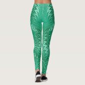 Leggings Aqua Turquoise Stylisé Moderne Marbré (Dos)