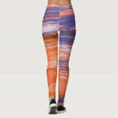 Leggings Aquarelle Abstraite : Bleu orange (Dos)
