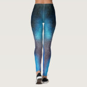 Leggings Aquarelle abstraite bleue (Dos)
