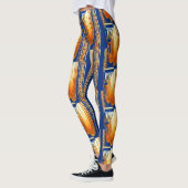 Leggings aquarelle abstraite bleue et jaune art motif (Gauche)