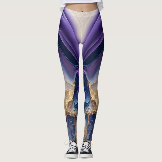 Leggings Aquarelle Abstraite colorée personnalisée (Devant)