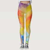 Leggings Aquarelle Abstraite Couleurs vives lumineuses Pein (Devant)