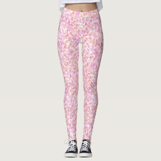 Leggings Aquarelle Abstraite moderne Zones Jaunes Rose (Devant)