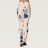 Leggings Aquarelle Abstraite : Motif d'encre géométrique. (Dos)