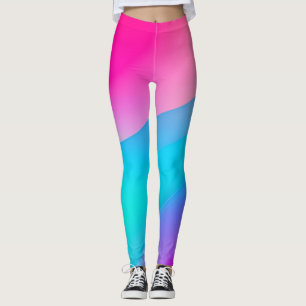 Leggings Aquarelle abstraite pastel ombré rose bleu 