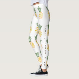 Leggings Aquarelle Ananas Plage exotique