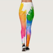 Leggings Aquarelle arc-en-ciel Abstraite (Dos)