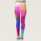 Leggings Aquarelle arc-en-ciel Abstraite (Devant)